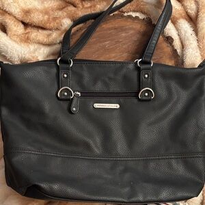 Stone Mountain USA Black Leather Tote Bag